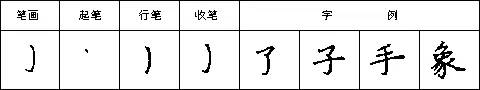 弧彎鉤的寫法
