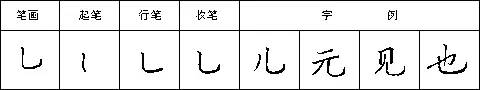  豎彎鉤的寫法