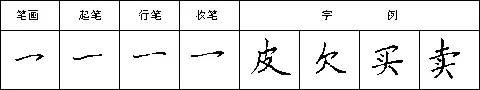 橫鉤的寫法