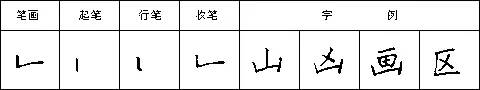 豎折的寫法